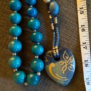 Pair of wood necklaces